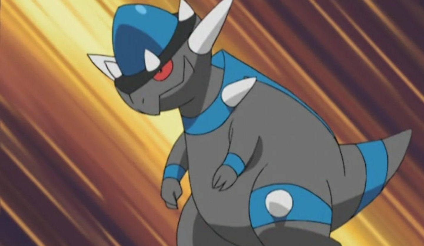Rampardos es un Pokémon fósil, el cual tiene un cráneo extremadamente duro