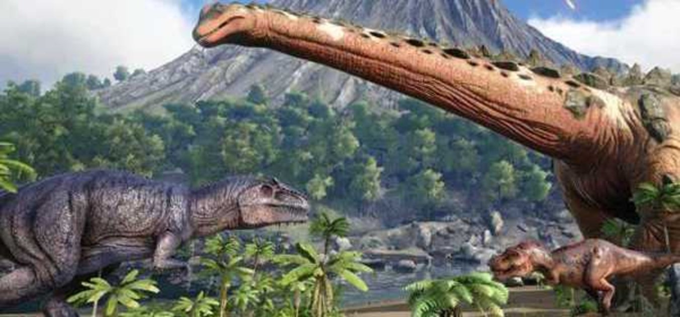 T-Rex y diplodocus, dinosaurios en ARK Survival Evolved