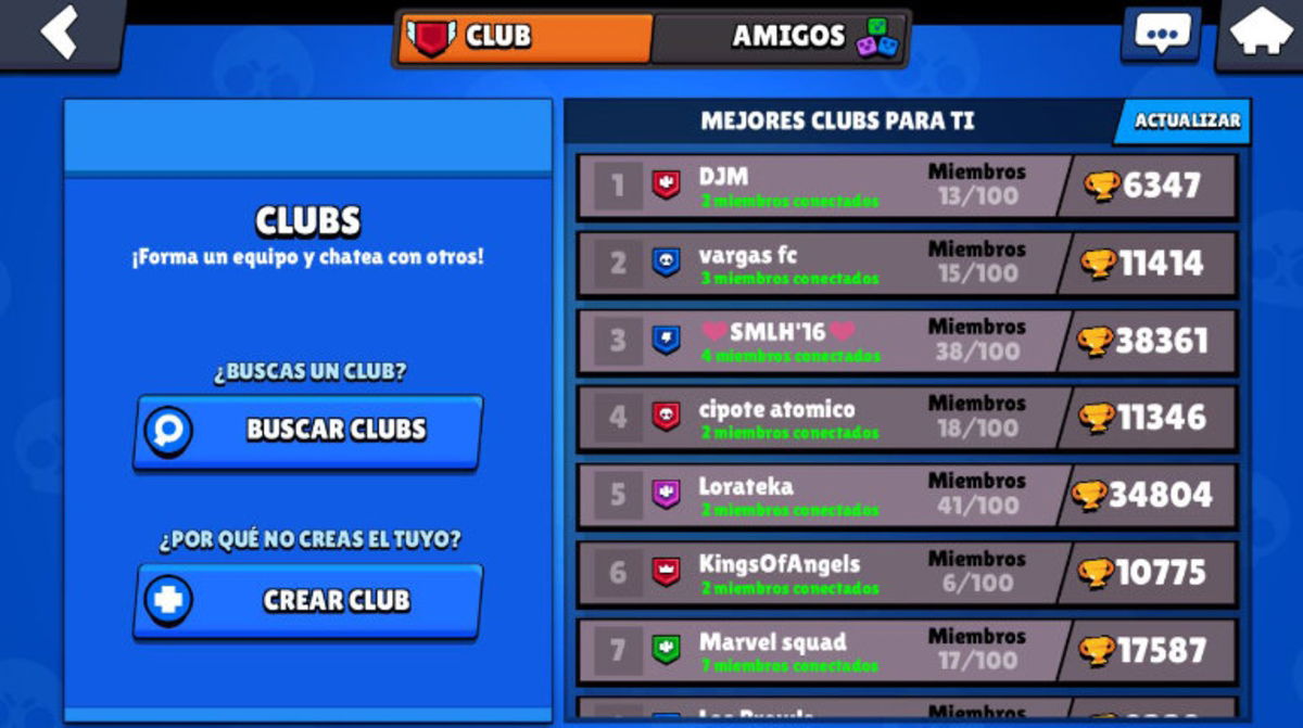 Cómo buscar y unirse a un club en Brawl Stars