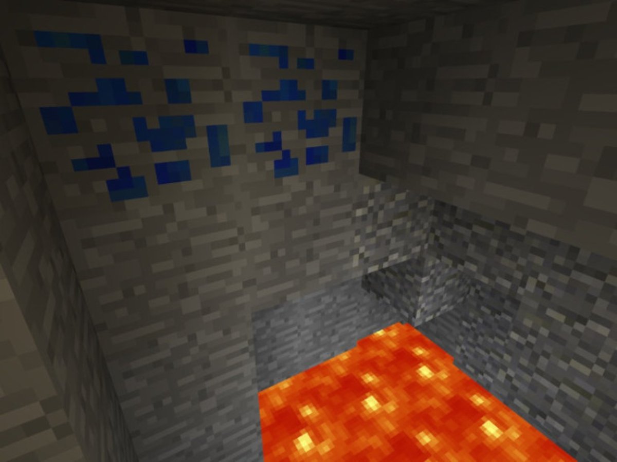Lapislázuli en Minecraft. Las vetas de esta piedra semipreciosa tienen un intenso color azul