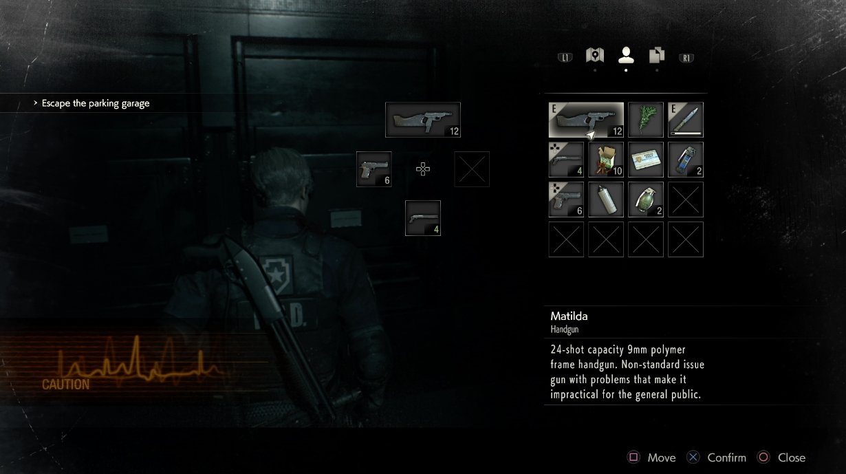 Así es el inventario de Resident Evil 2: Remake