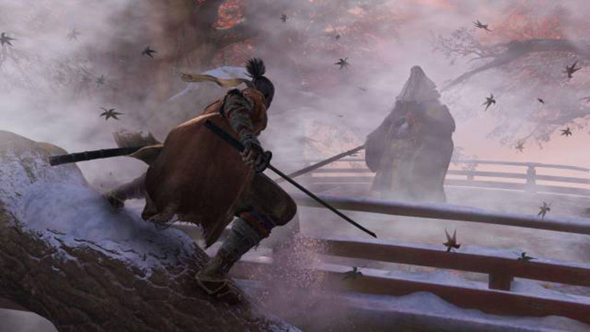 protagonista de sekiro: shadows die twice en una fachada