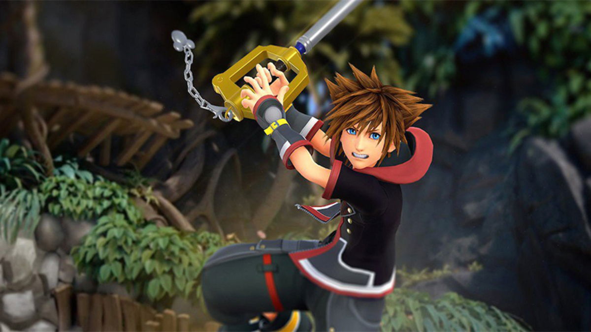 sora atacando en kingdom hearts iii