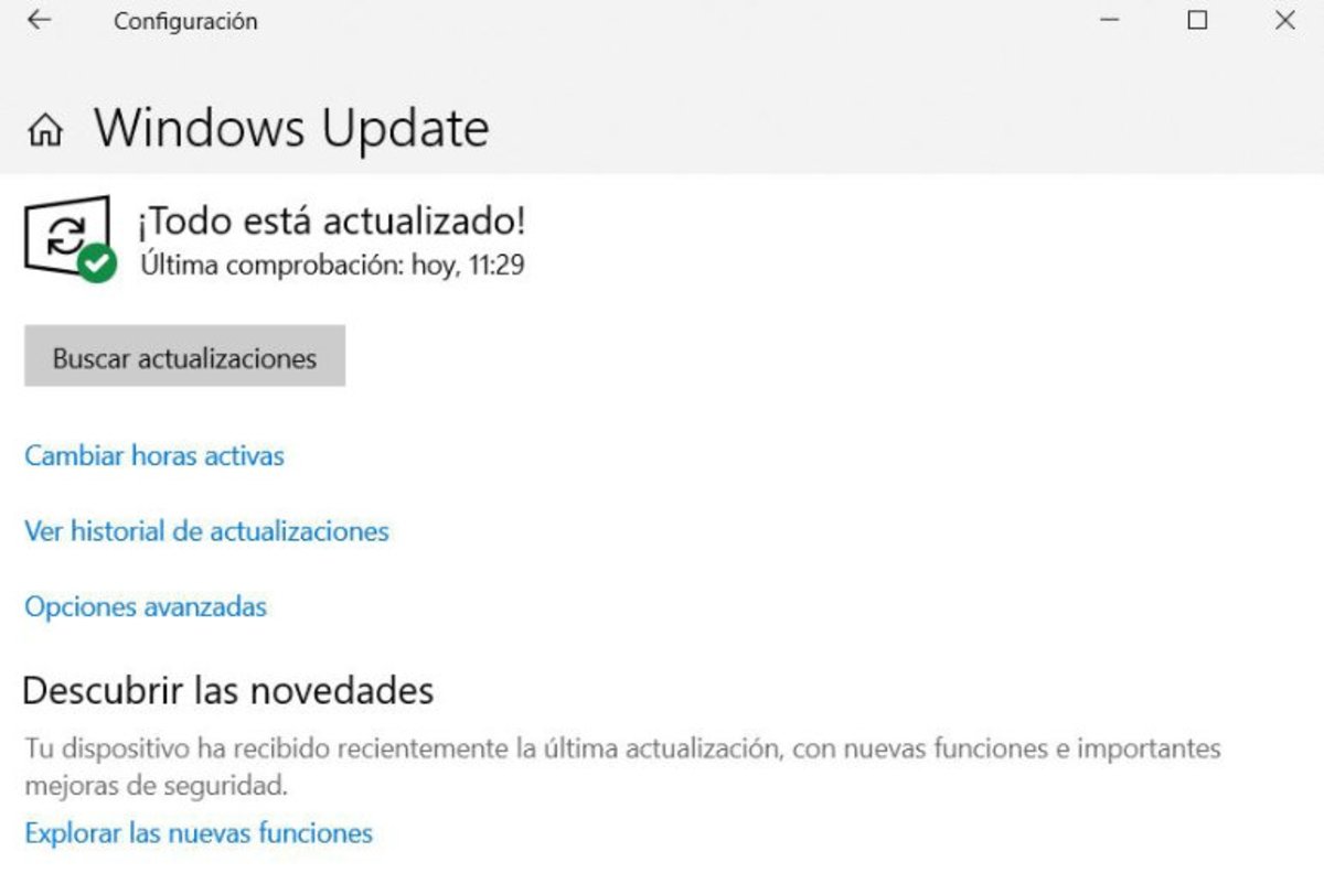 Menú de Windows Update
