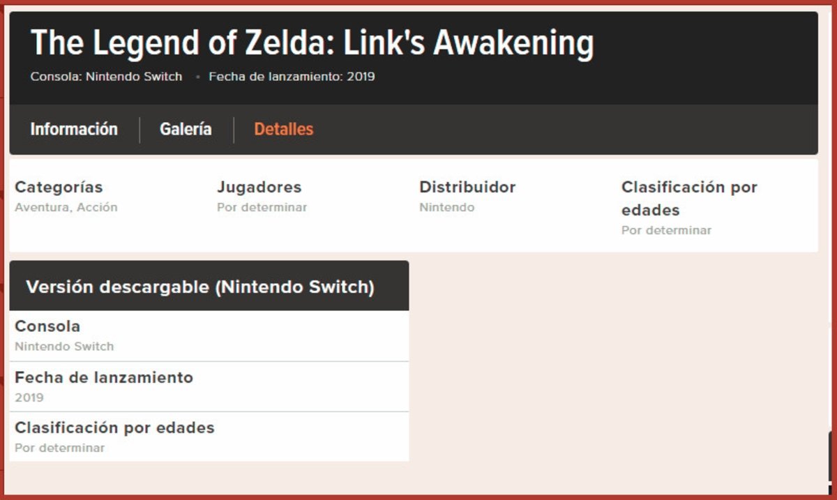Ficha The Legend of Zelda: Link's Awakening en Nintendo España