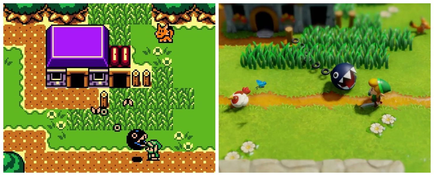Recreación de Pueblo Mabe en Link's Awakening