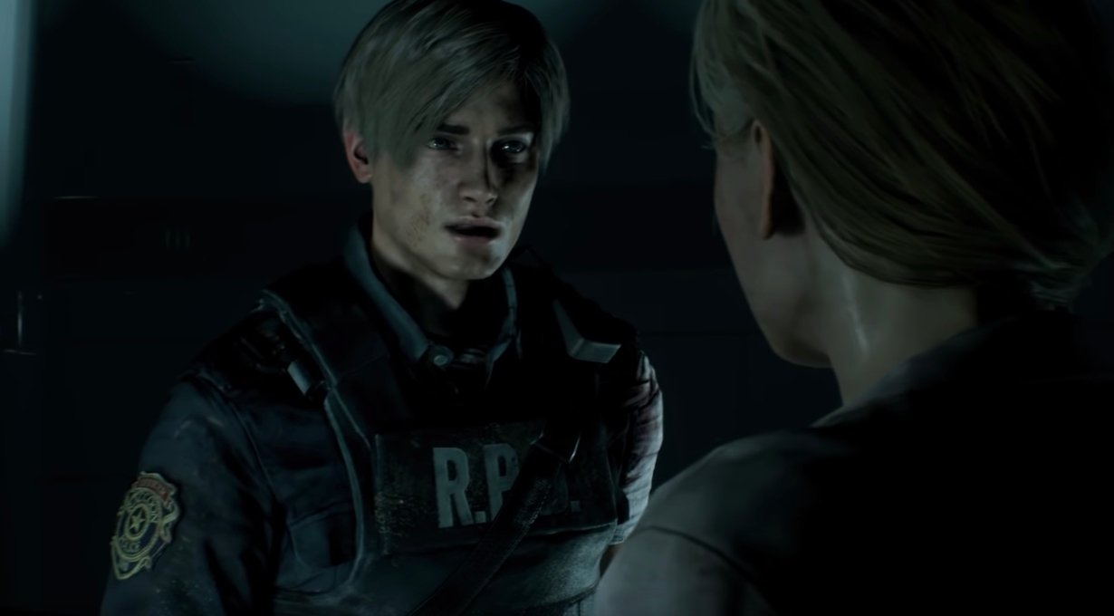 Leon conversando en Resident Evil 2 REmake