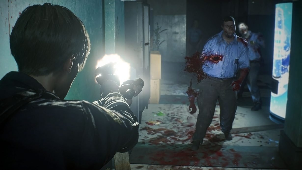 Zombie con miembro dañado en Resident Evil 2 Remake