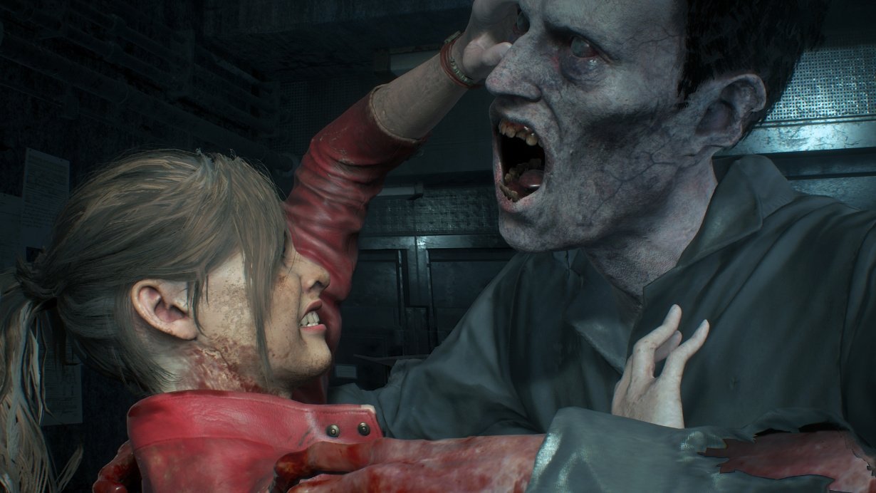 Cara de dolor de Claire en Resident Evil 2 Remake