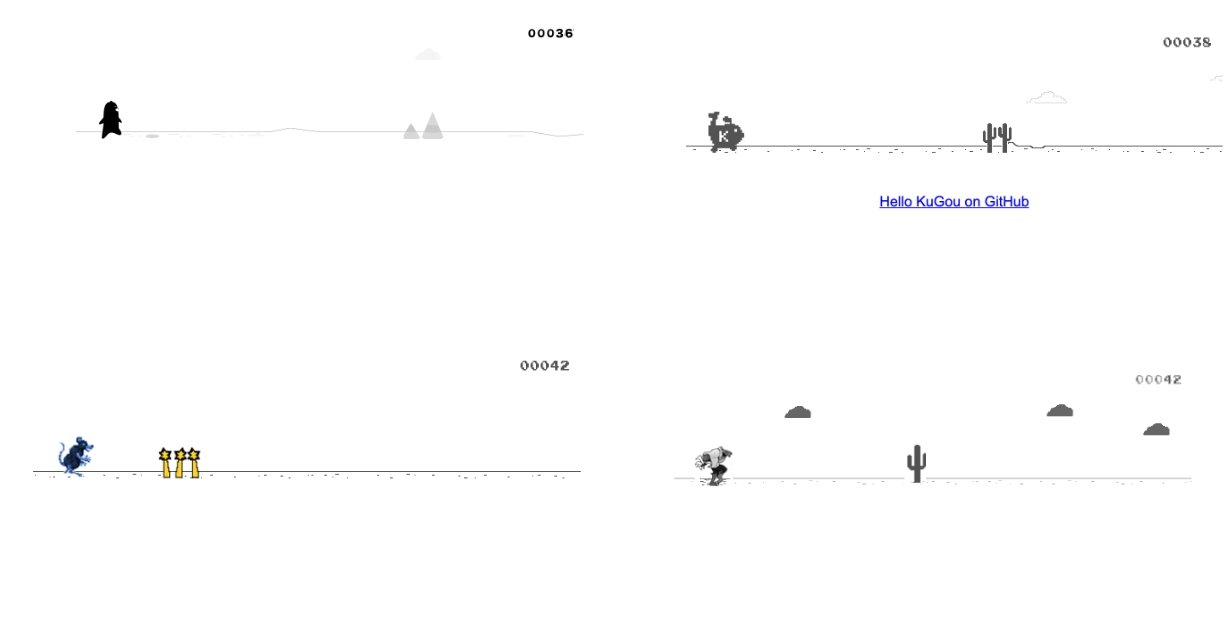 Versiones del juego del dinosaurio de Google