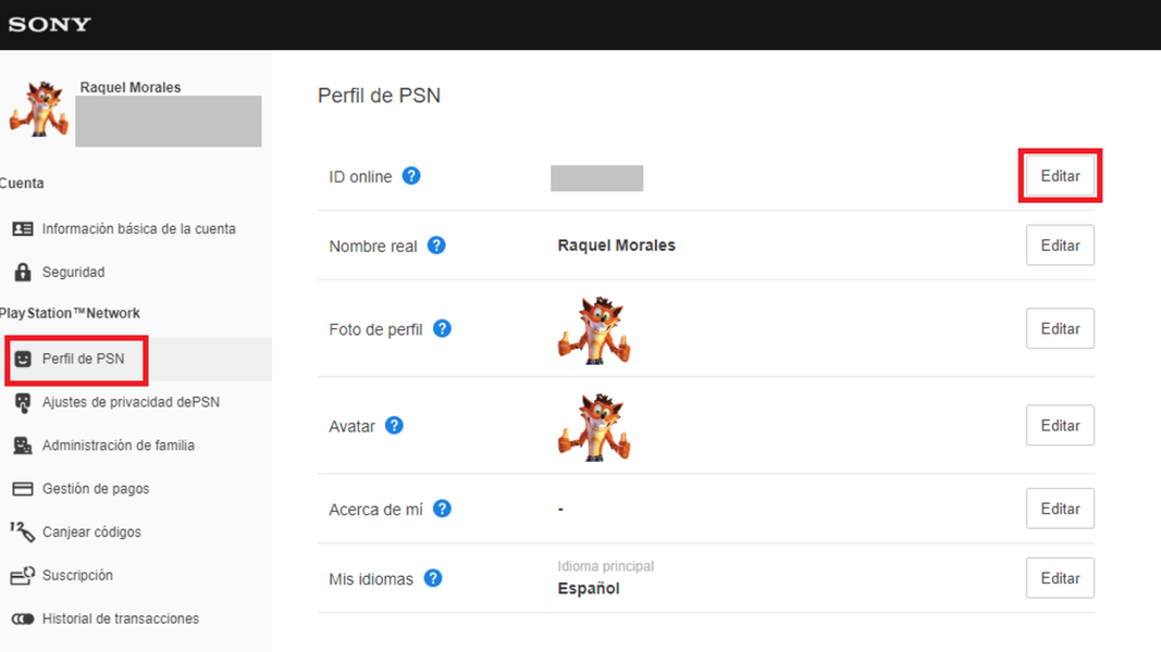 Cambiar ID PlayStation desde PC