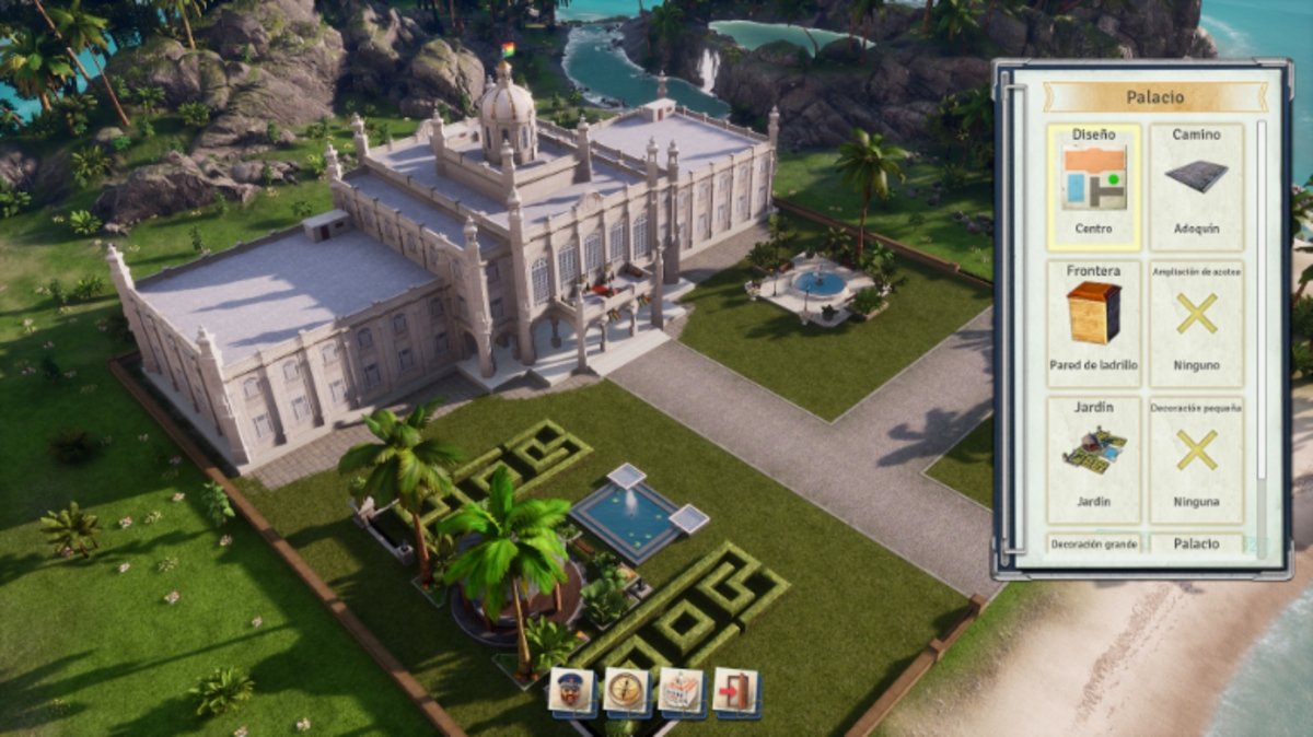 Entre las opciones de personalización de Tropico 6 está crear un palacio a nuestro gusto