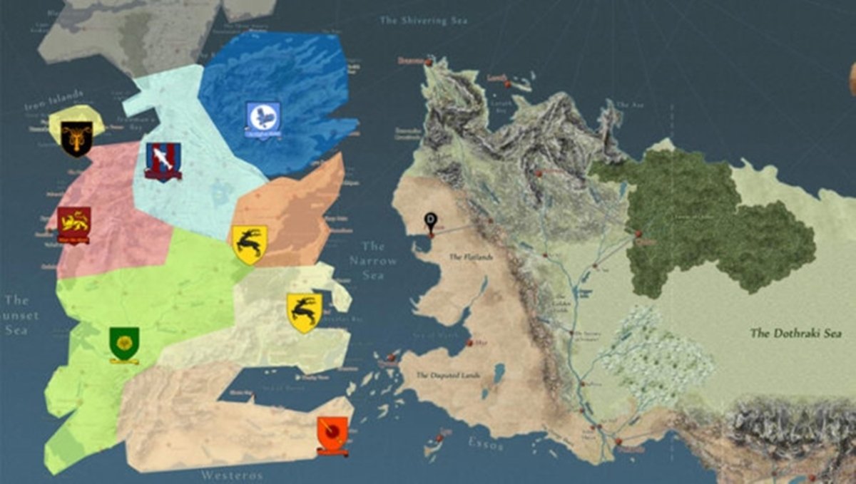 oeste del mapa de juego de tronos