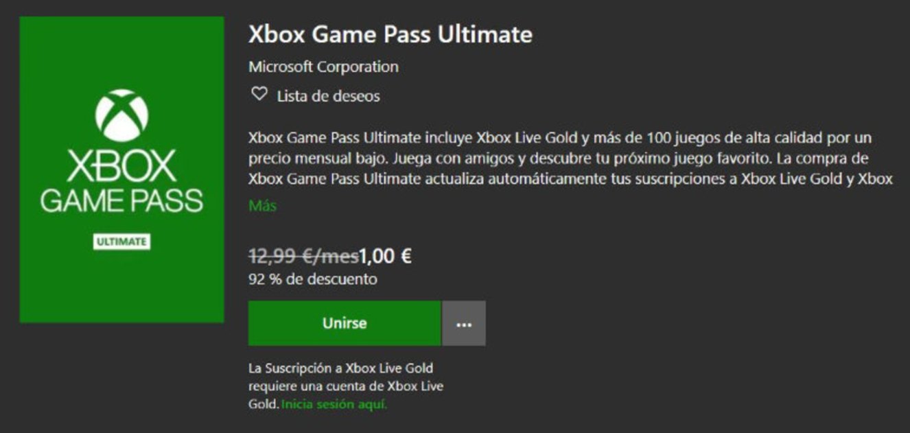Xbox Game Pass Ultimate incluye Xbox Live Gold