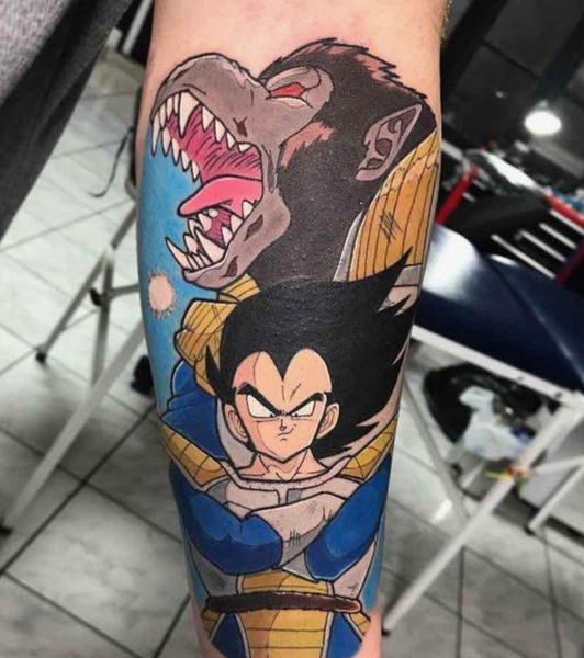 Tatuaje de Vegeta y su forma Ozaru