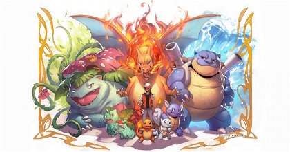 Bulbasaur, Charmander y Squirtle y sus evoluciones shiny diseñadas por un fan de Pokémon