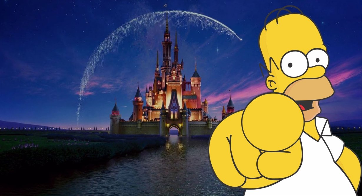Homer posa ante el Castillo de Disney