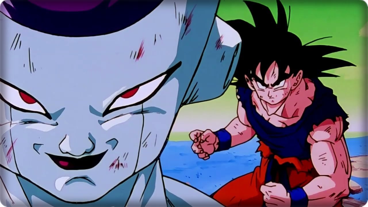 Goku lucha contra Freezer para derrotarlo