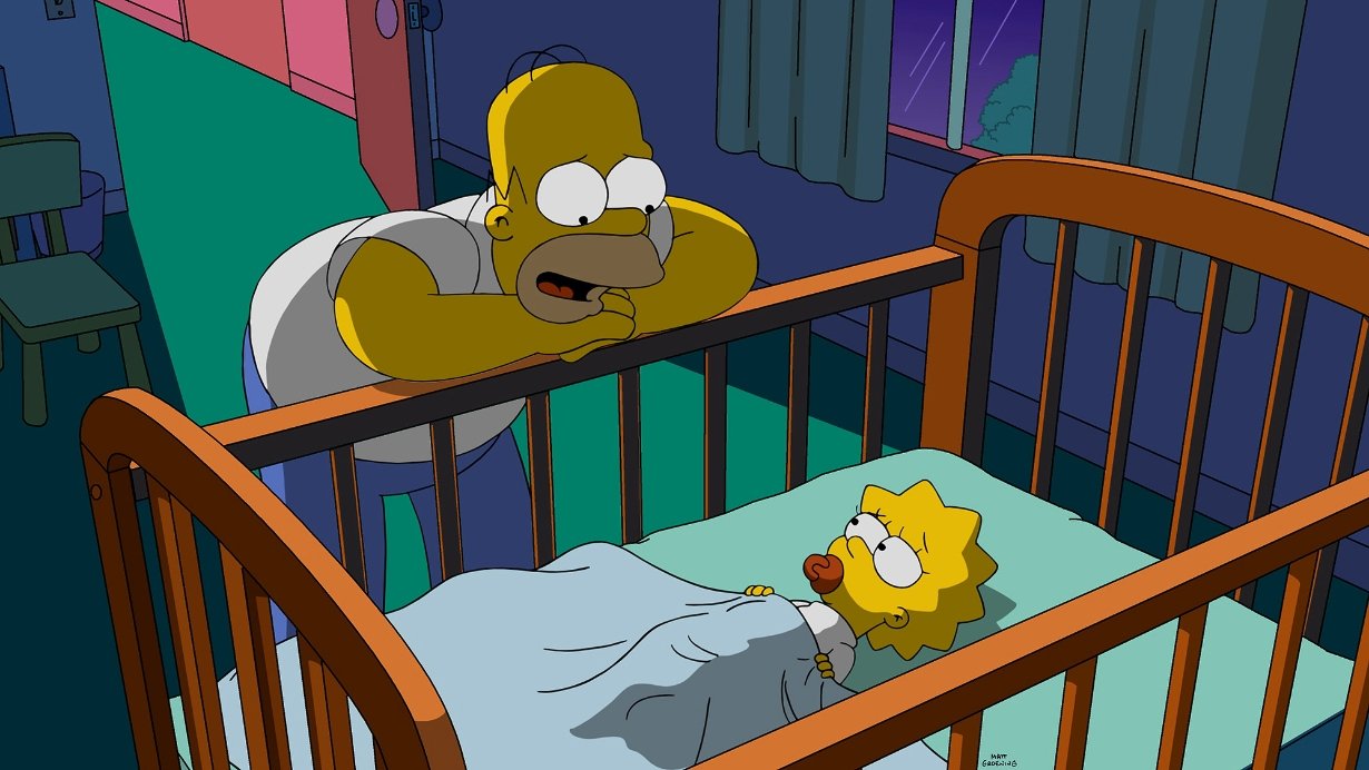 Maggie está casi dormida en Los Simpson