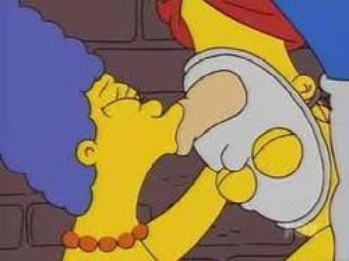 Spider-Man Homer y Marge beso