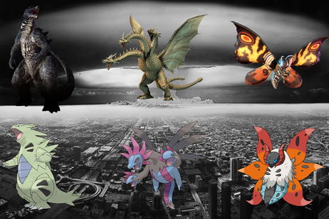 Tyranitar, Hydreigon y Volcarona dibujados como si fueran del universo Godzilla Tyranitar, Hydreigon y Volcarona dibujados como si fueran del universo Godzilla