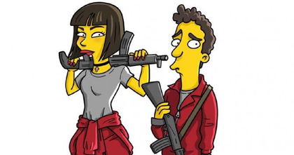 Así serían los personajes de La Casa de Papel al estilo de Los Simpson Así serían los personajes de La Casa de Papel al estilo de Los Simpson