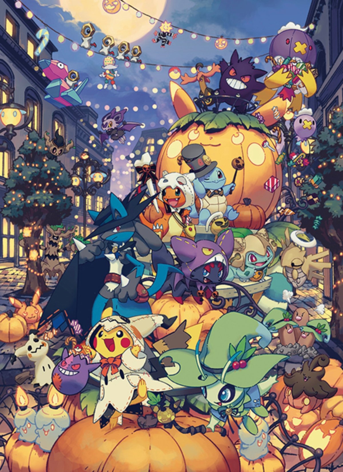 Diversos Pokémon disfrazados de Halloween