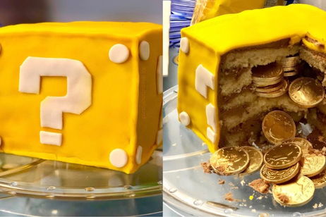 Esta tarta rellena de monedas es la sorpresa perfecta para los fans de Super Mario Esta tarta rellena de monedas es la sorpresa perfecta para los fans de Super Mario