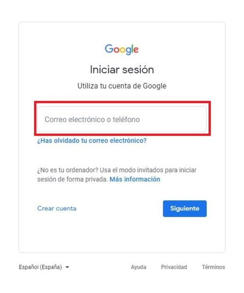 recuperar contraseña google