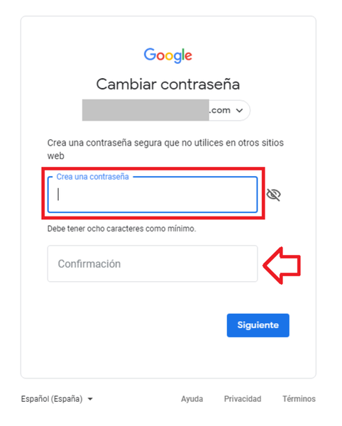 recuperar contraseña google