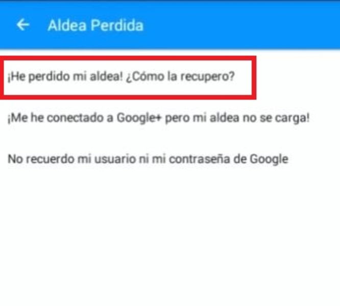 Recuperar aldea perdida