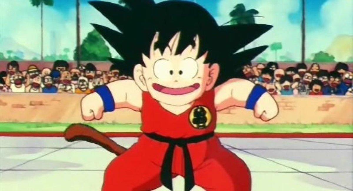 Goku niño alegre