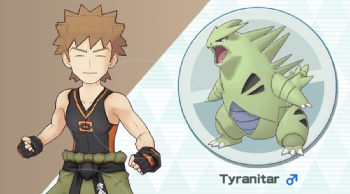 Brock (Traje S) y Tyranitar