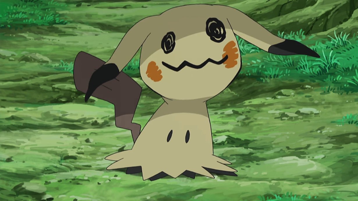 Captura de una escena de Pokémon donde sale Mimikyu