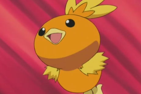 Uno de los diseños iniciales del pokémon Torchic lo mostraban recién eclosionado Uno de los diseños iniciales del pokémon Torchic lo mostraban recién eclosionado