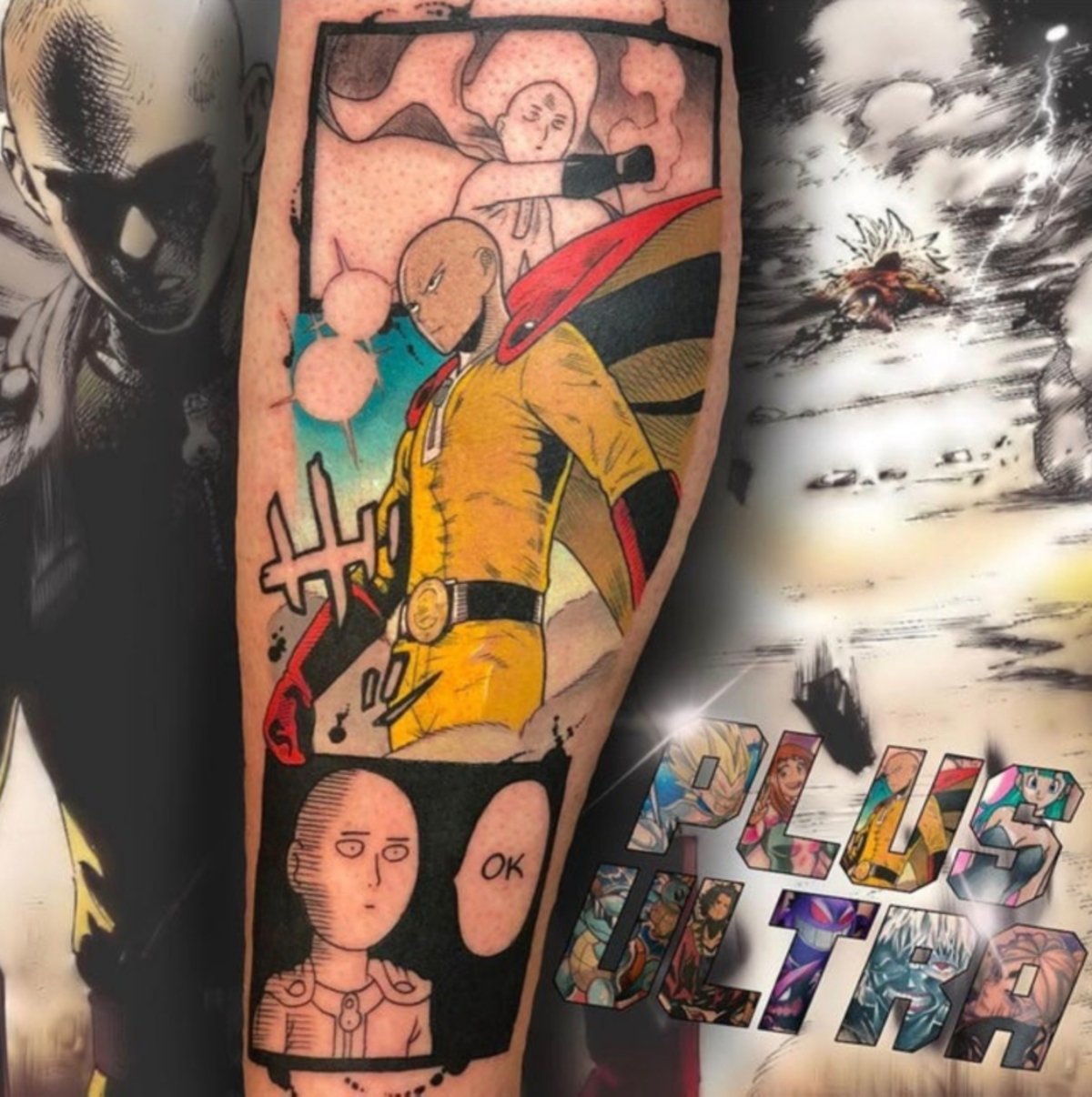 Tatuaje de Saitama manga en One Punch Man