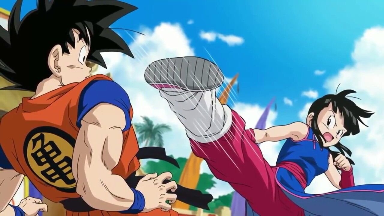 Chi-Chi contra Goku en un torneo