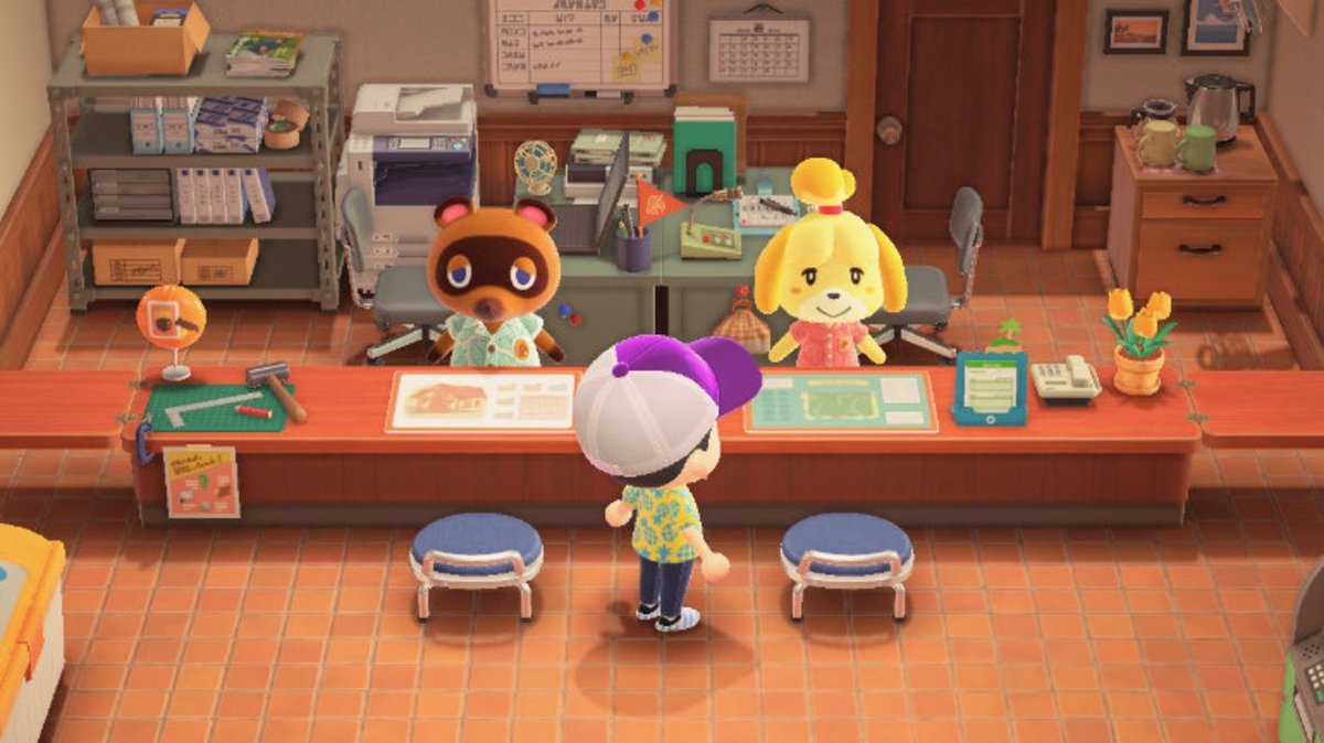 Interior del centro vecinal - Animal Crossing: New Horizons