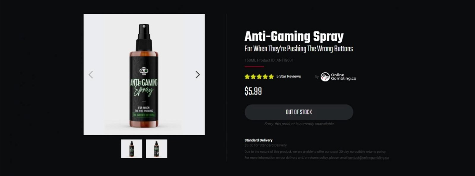 Un casino vende un spray anti gamers