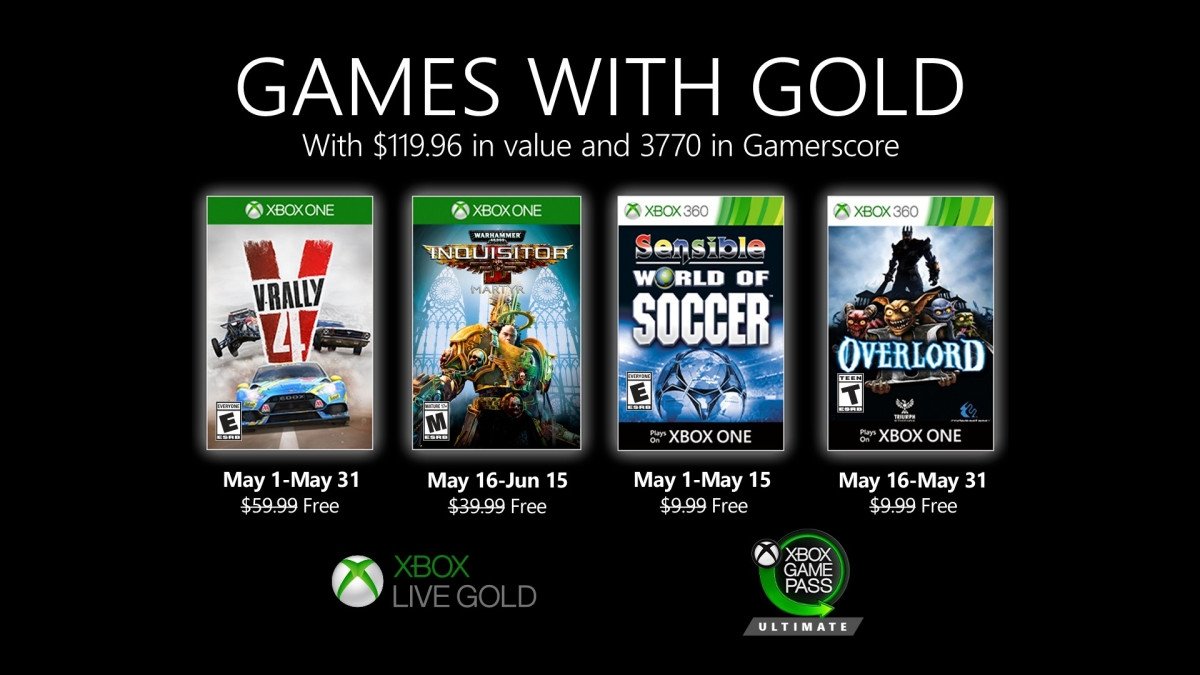Anunciados los Games with Gold de mayo para Xbox One y Xbox 360