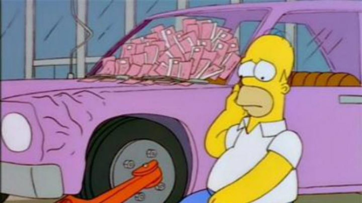Homer y su coche lleno de multas
