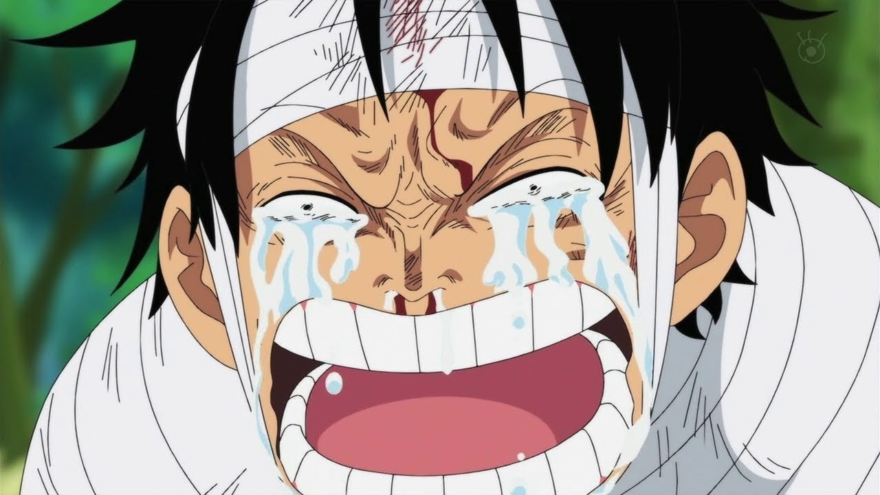 Luffy llora debilitado