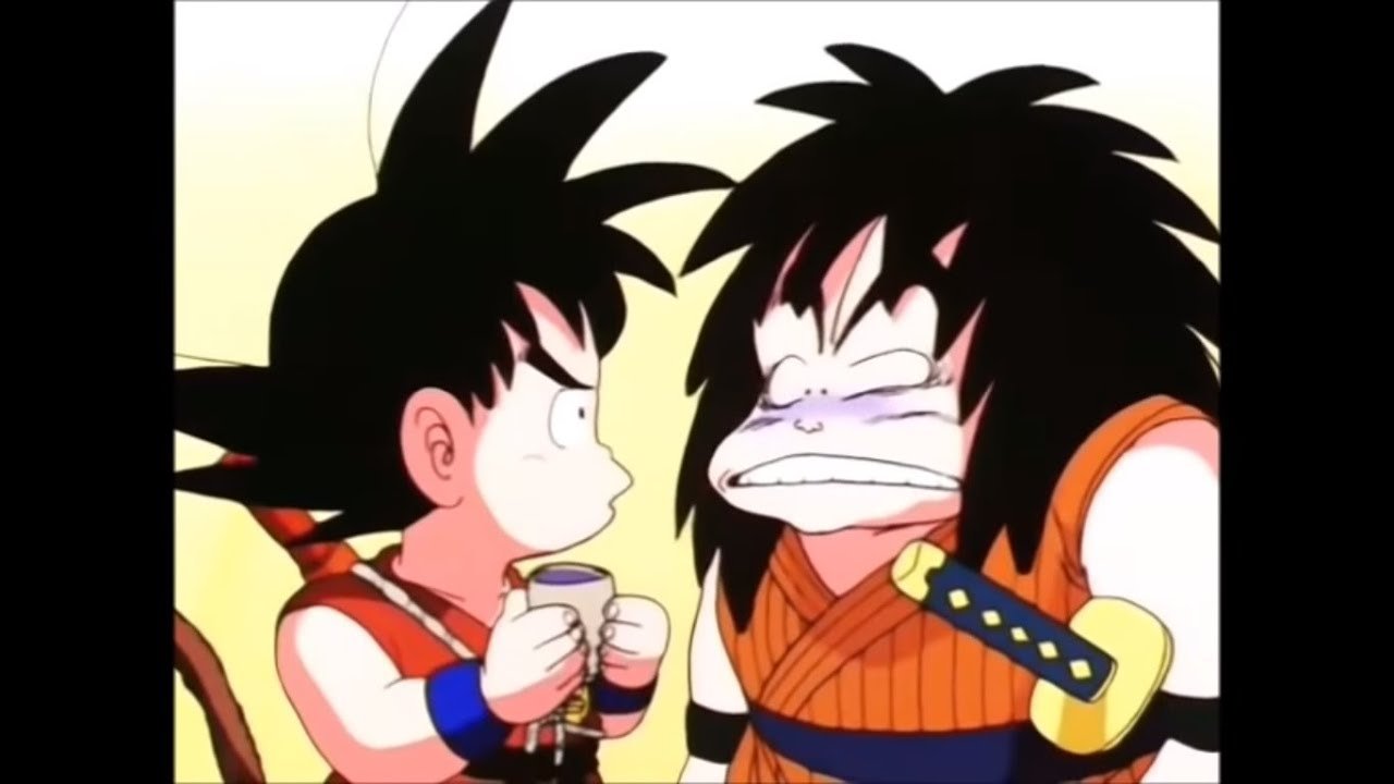 Goku bebiendo el Agua de los Dioses