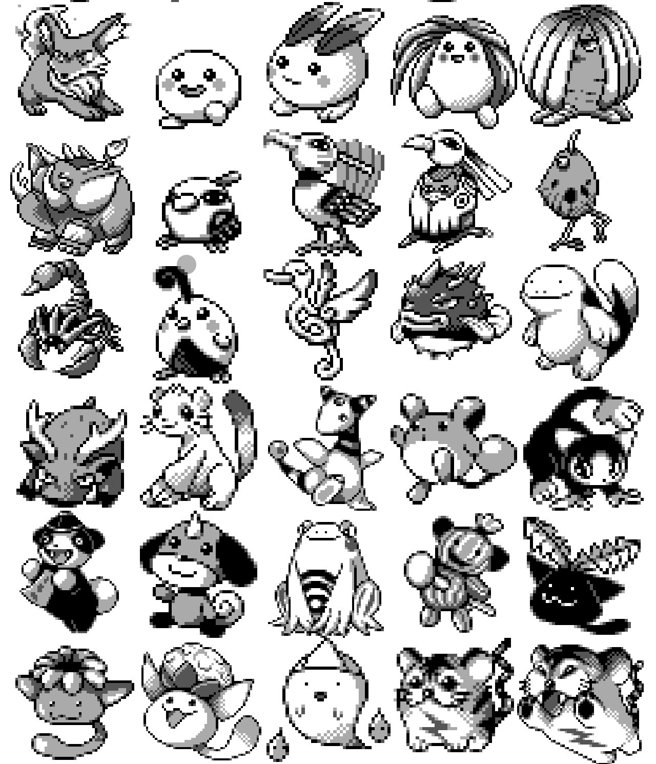 Sprites de Pokémon desechados de Oro y Plata