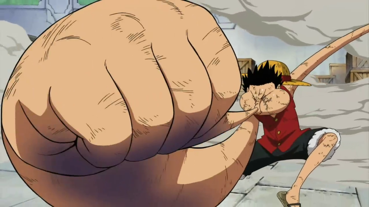 Luffy inflando su brazo