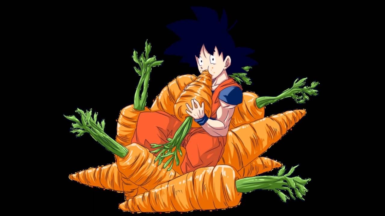 Goku comiendo zanahorias