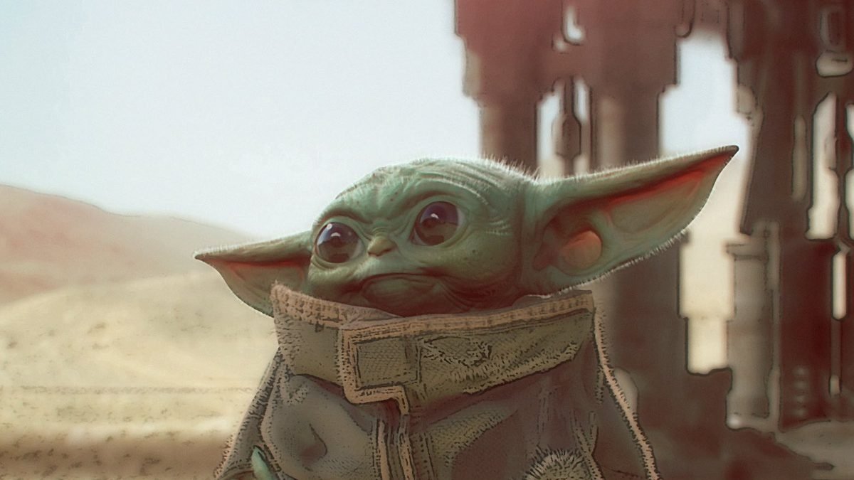 Baby Yoda con una carita adorable