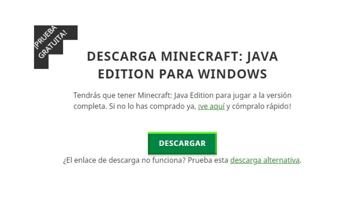 Cómo descargar Minecraft gratis para jugar en Windows