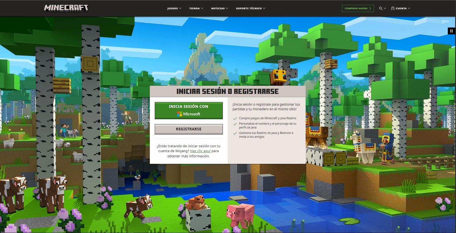 Puedes crear servidores en Realms para Minecraft Java
