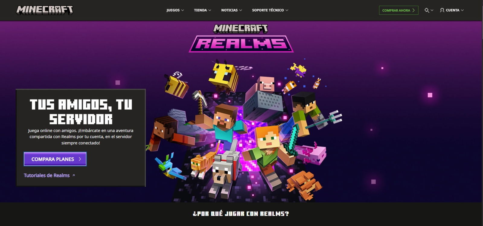 Realms brinda la oportunidad de crear servidores, aunque es un método de pago